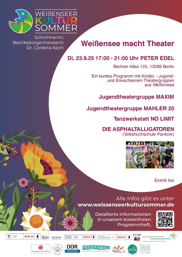 23.September \ Wir Kinder vom Bahnhof Zoo \ Gastspiel bei „Weißensee macht Theater“ im Peter Edel \ 17-21 Uhr