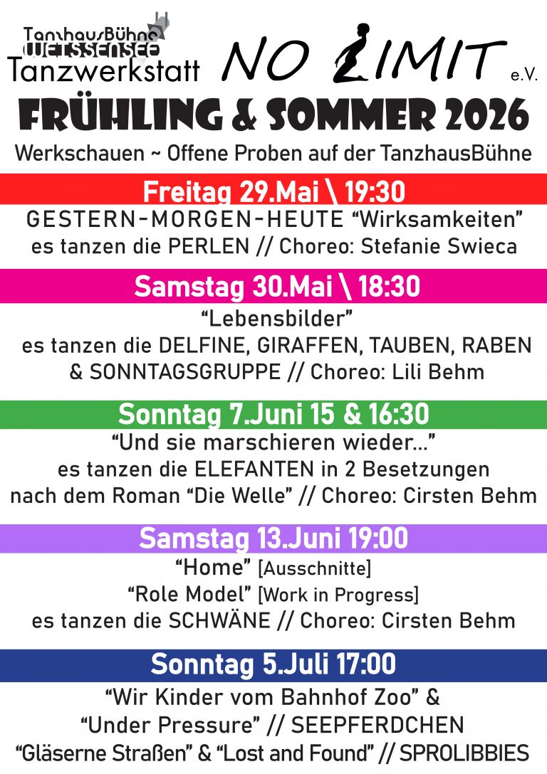 NO LIMIT-Werkschau in Offenen Proben