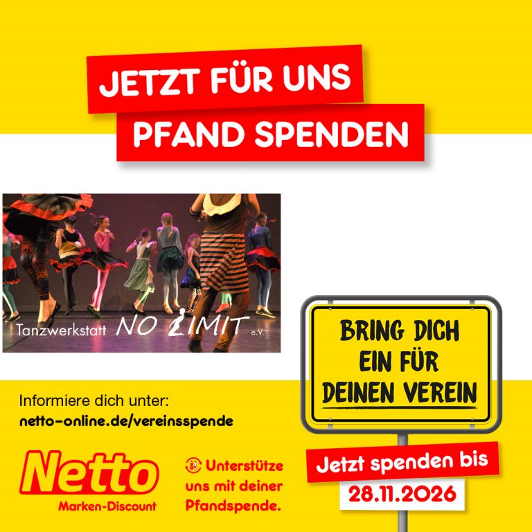 Bei Netto für NO LIMIT aufrunden und Pfand spenden bis 28.November 2026